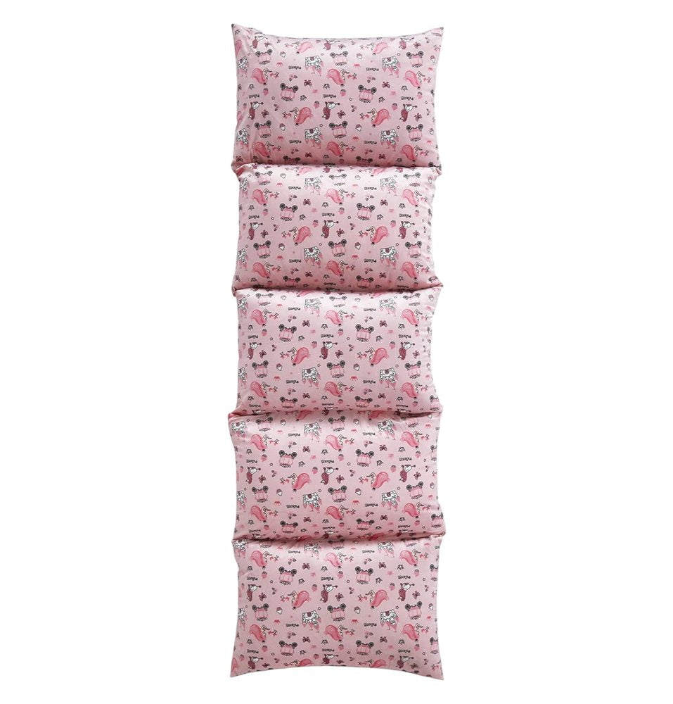 26" Pink and White Microfiber Unicorn Pouf Cover