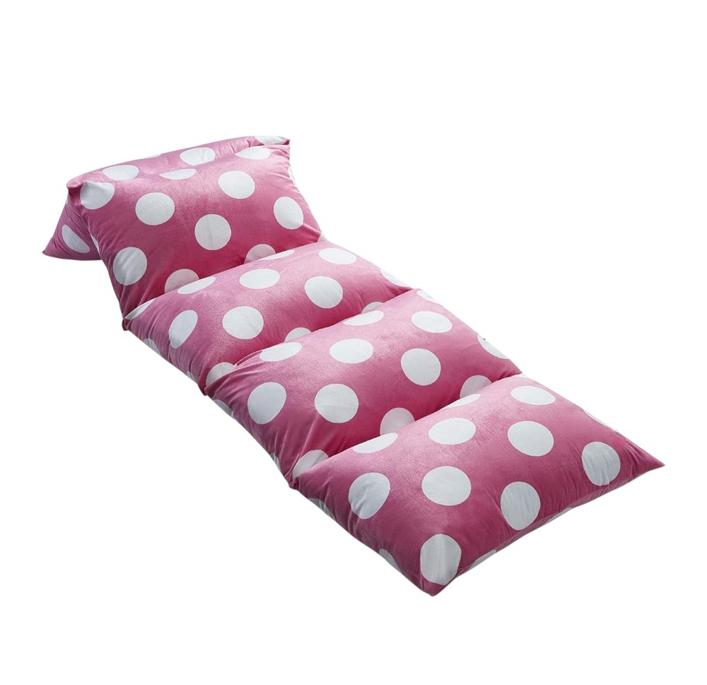 26" Purple and White Microfiber Polka Dots Pouf Cover