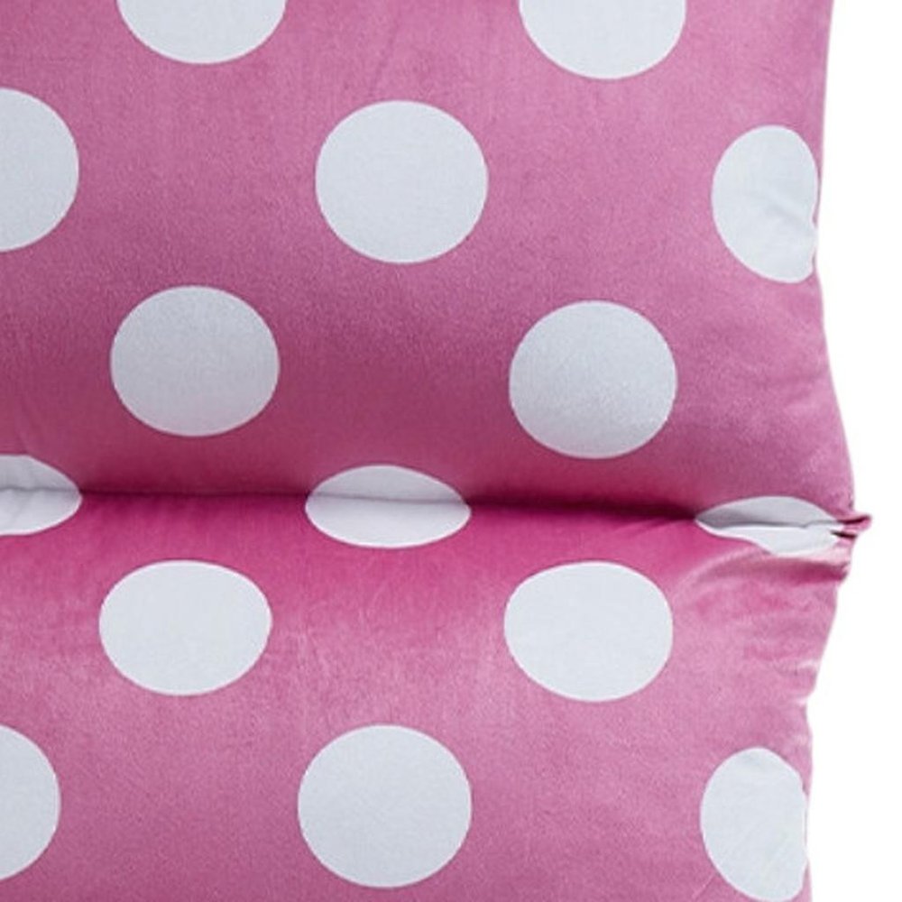 26" Purple and White Microfiber Polka Dots Pouf Cover