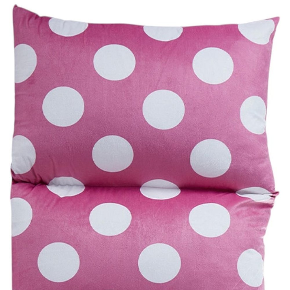 26" Purple and White Microfiber Polka Dots Pouf Cover
