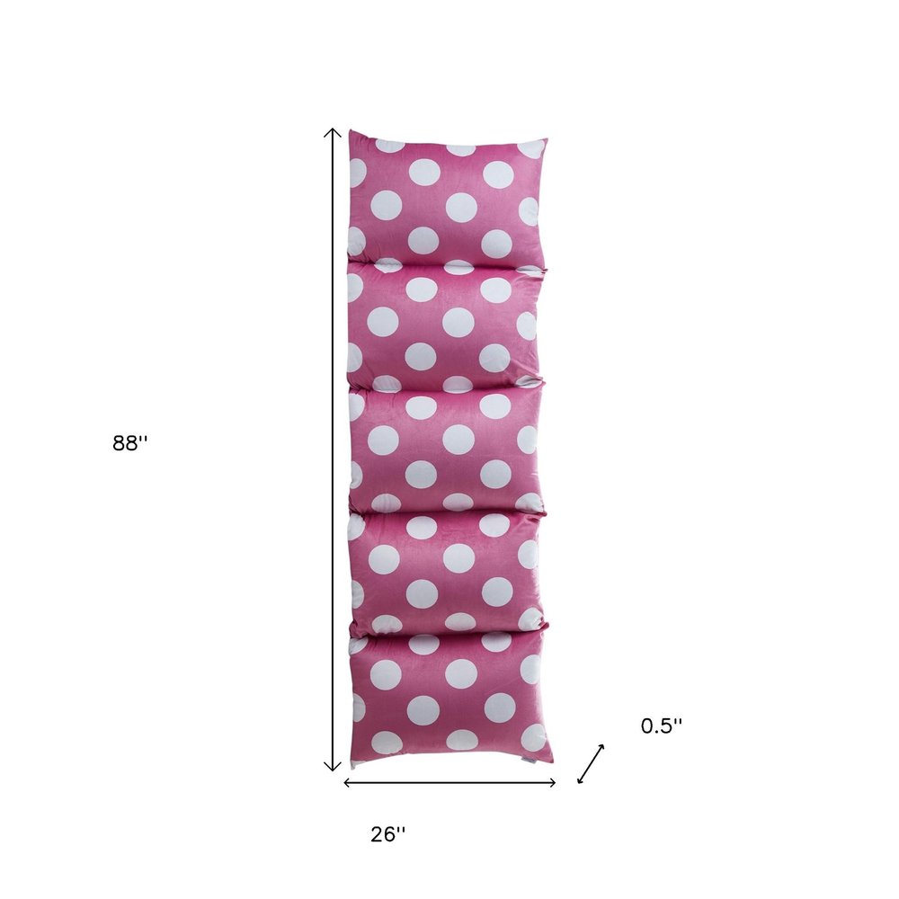 26" Purple and White Microfiber Polka Dots Pouf Cover
