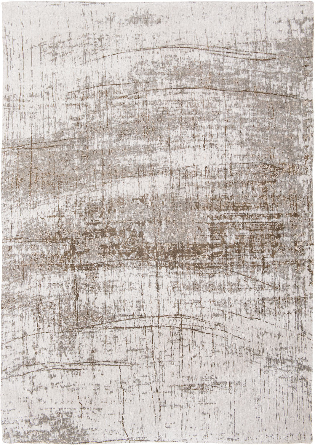 5' Gray and Beige Round Abstract Non Skid Area Rug