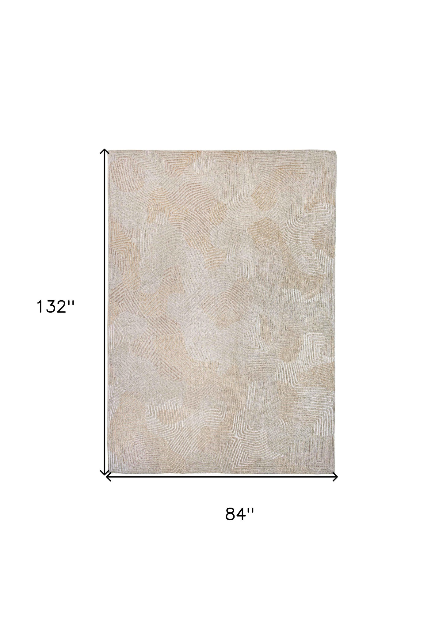 8' X 11' Beige and White Abstract Non Skid Area Rug
