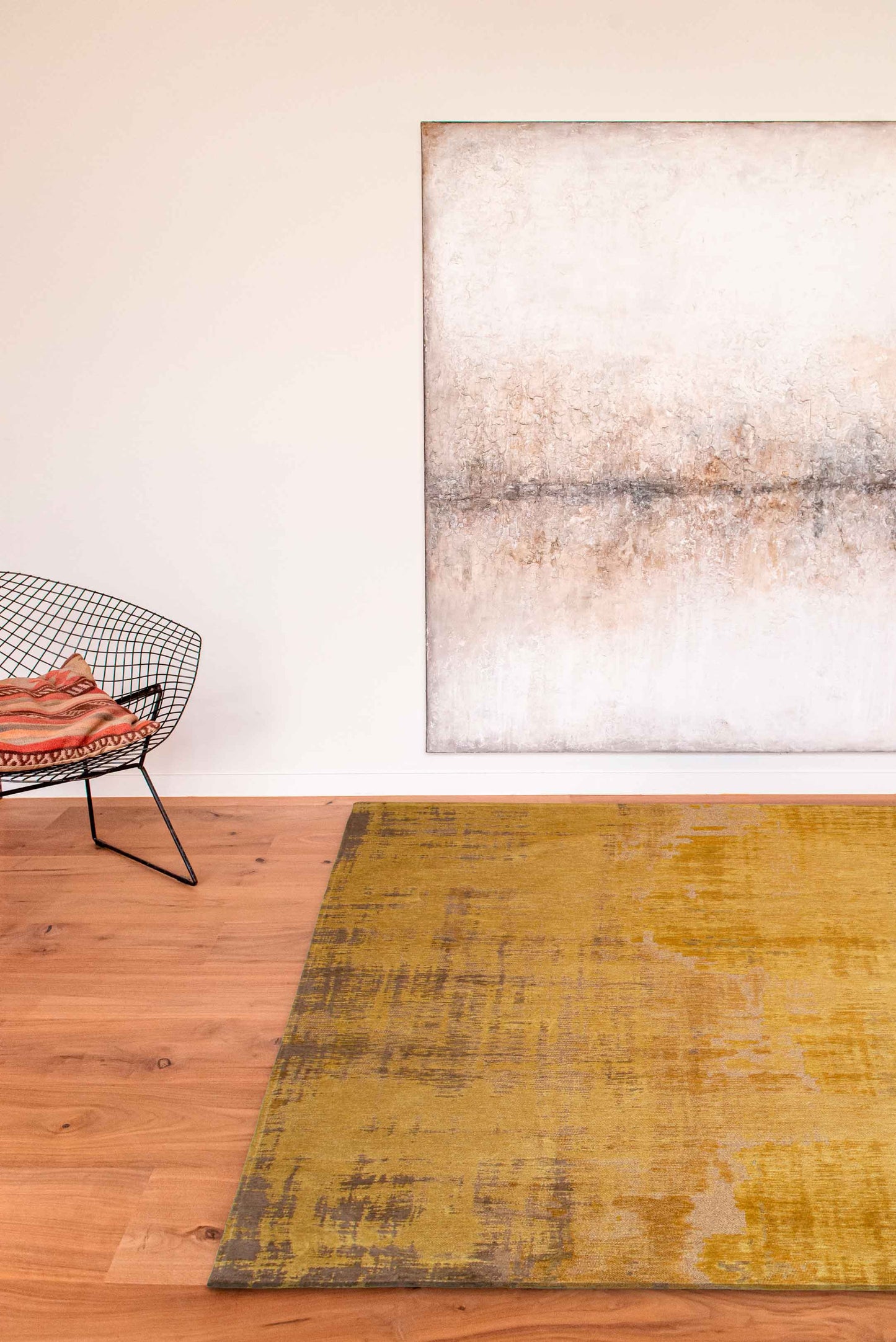6' X 8' Yellow and Brown Abstract Non Skid Area Rug