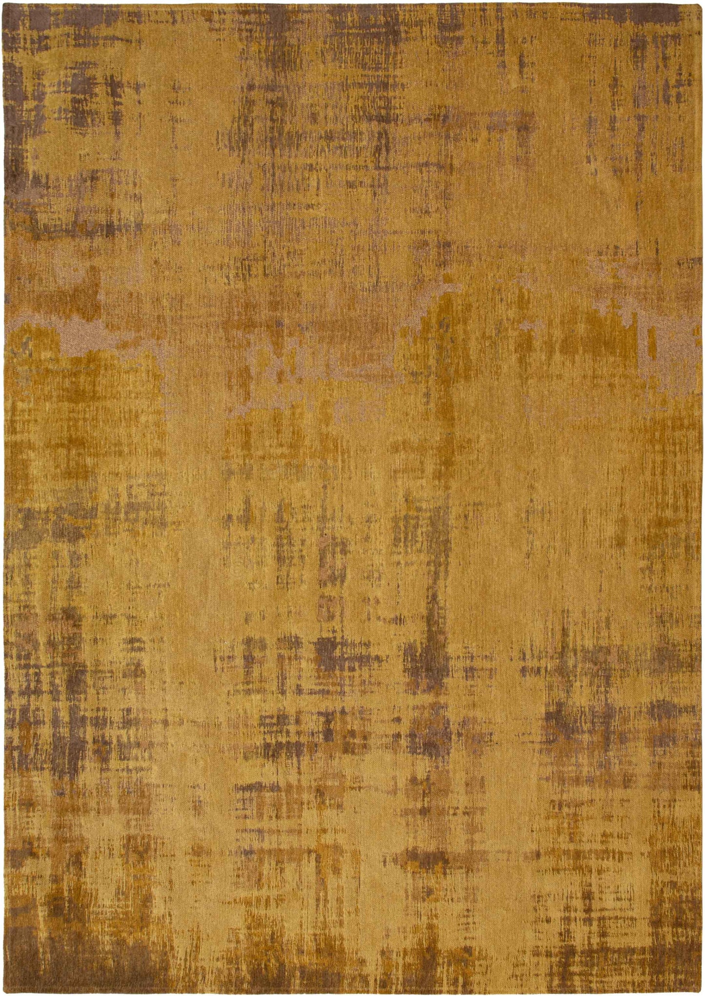 6' X 8' Yellow and Brown Abstract Non Skid Area Rug