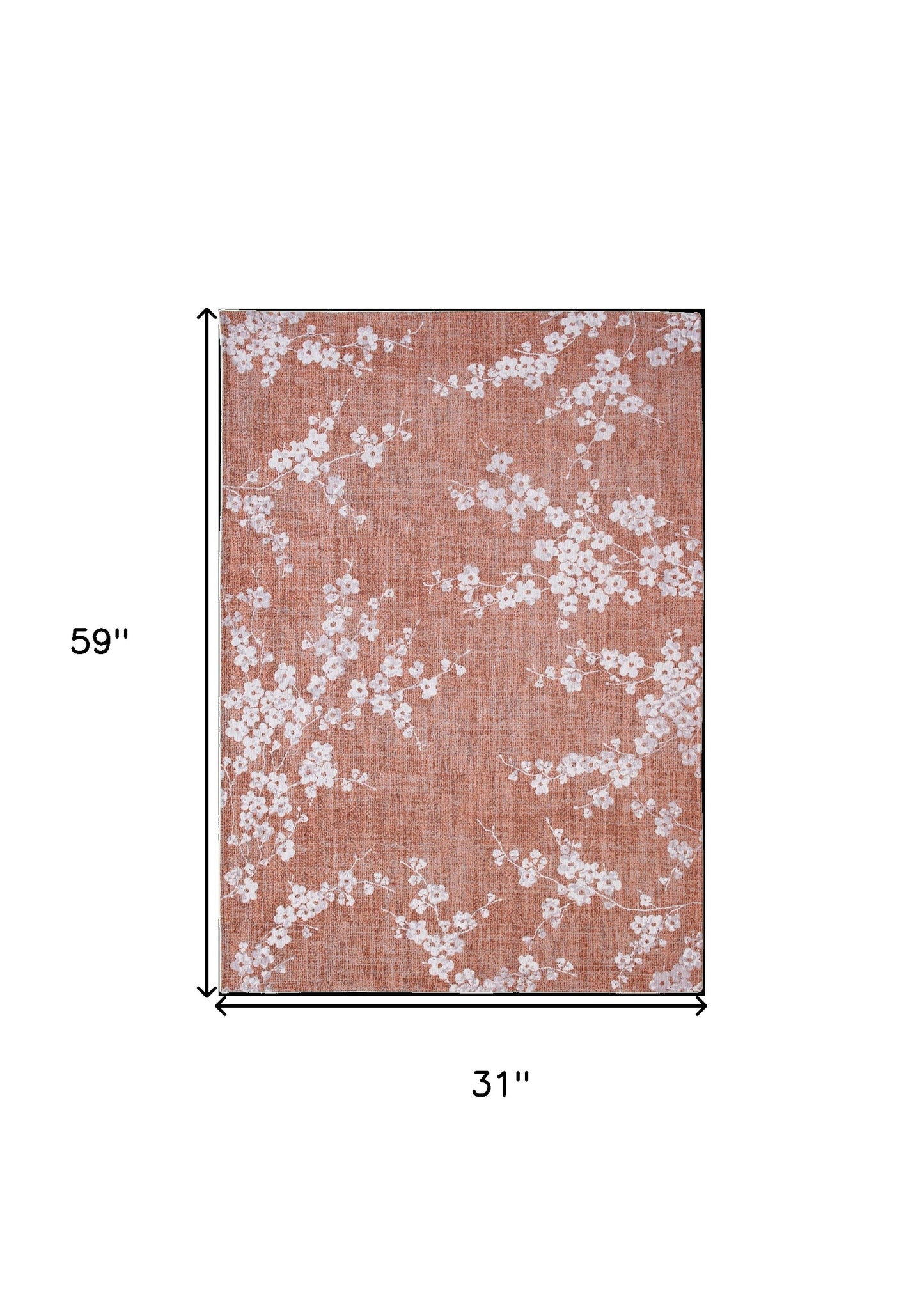 3' X 5' Red and White Oriental Non Skid Area Rug