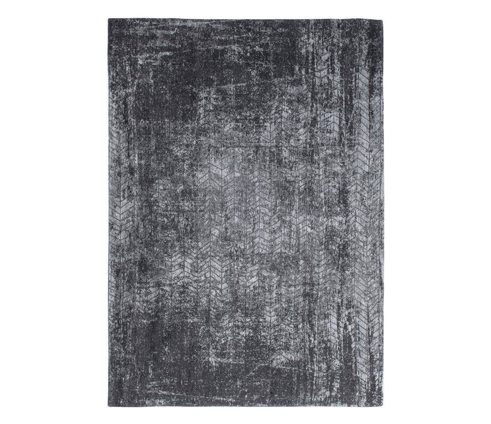 10' Black And Gray Chevron Runner Rug