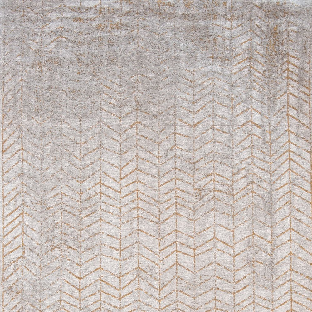 10' Gray And Yellow Chevron Runner Rug