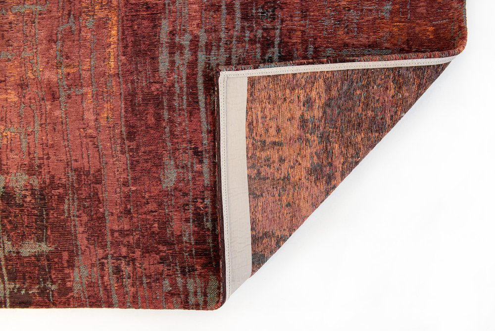 10' Gray And Red Abstract Runner Rug
