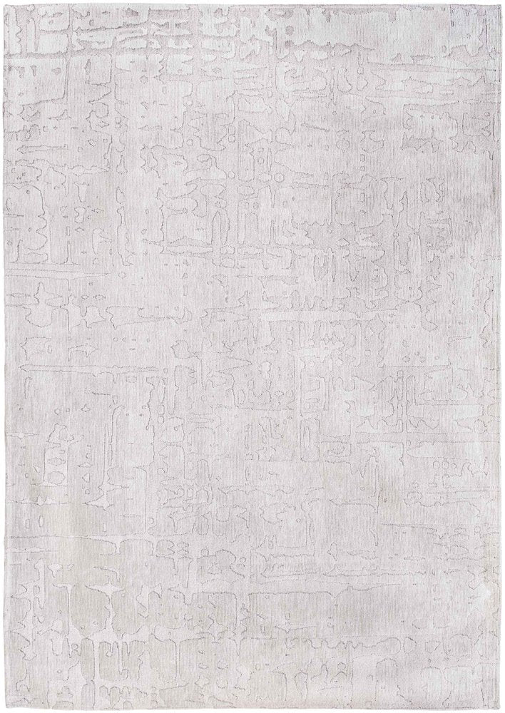 10' White Abstract Runner Rug