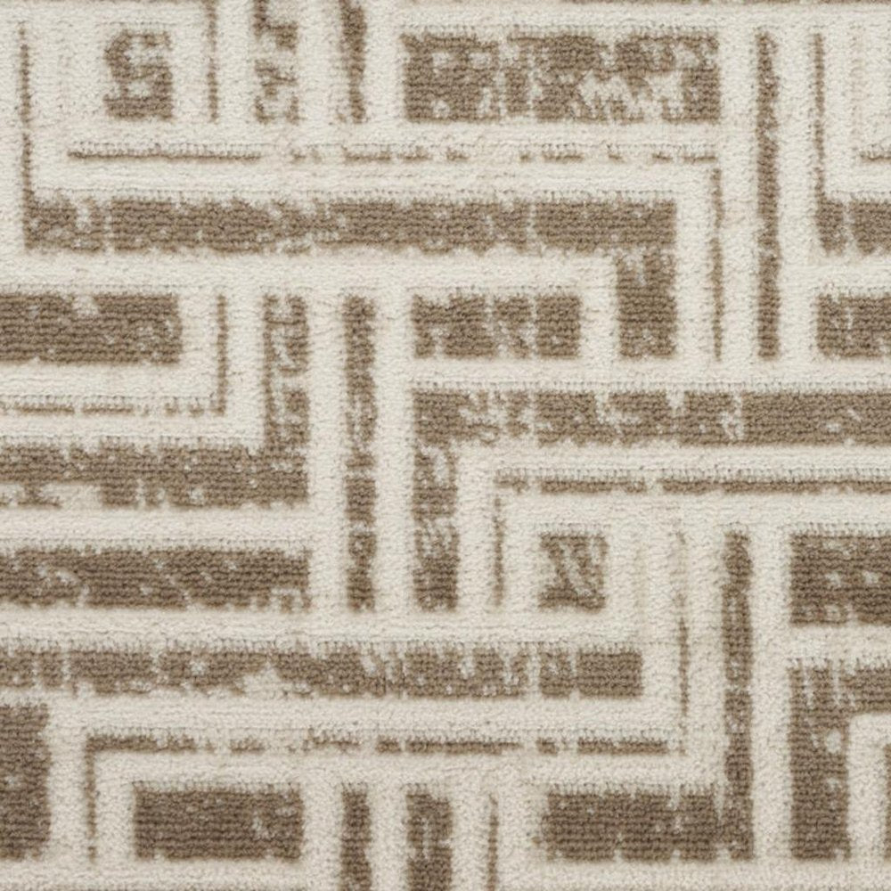 8' X 10' Brown Geometric Distressed Area Rug