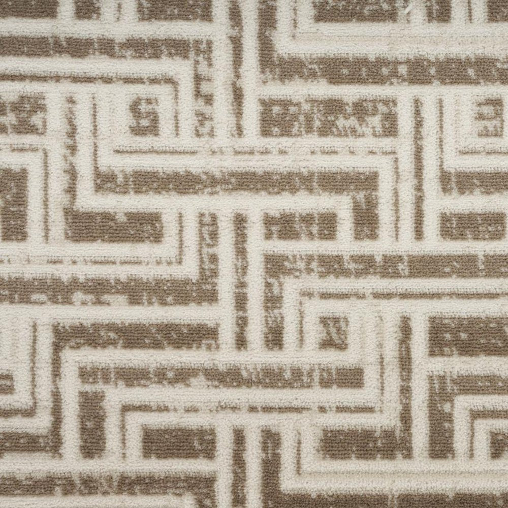 8' X 10' Brown Geometric Distressed Area Rug