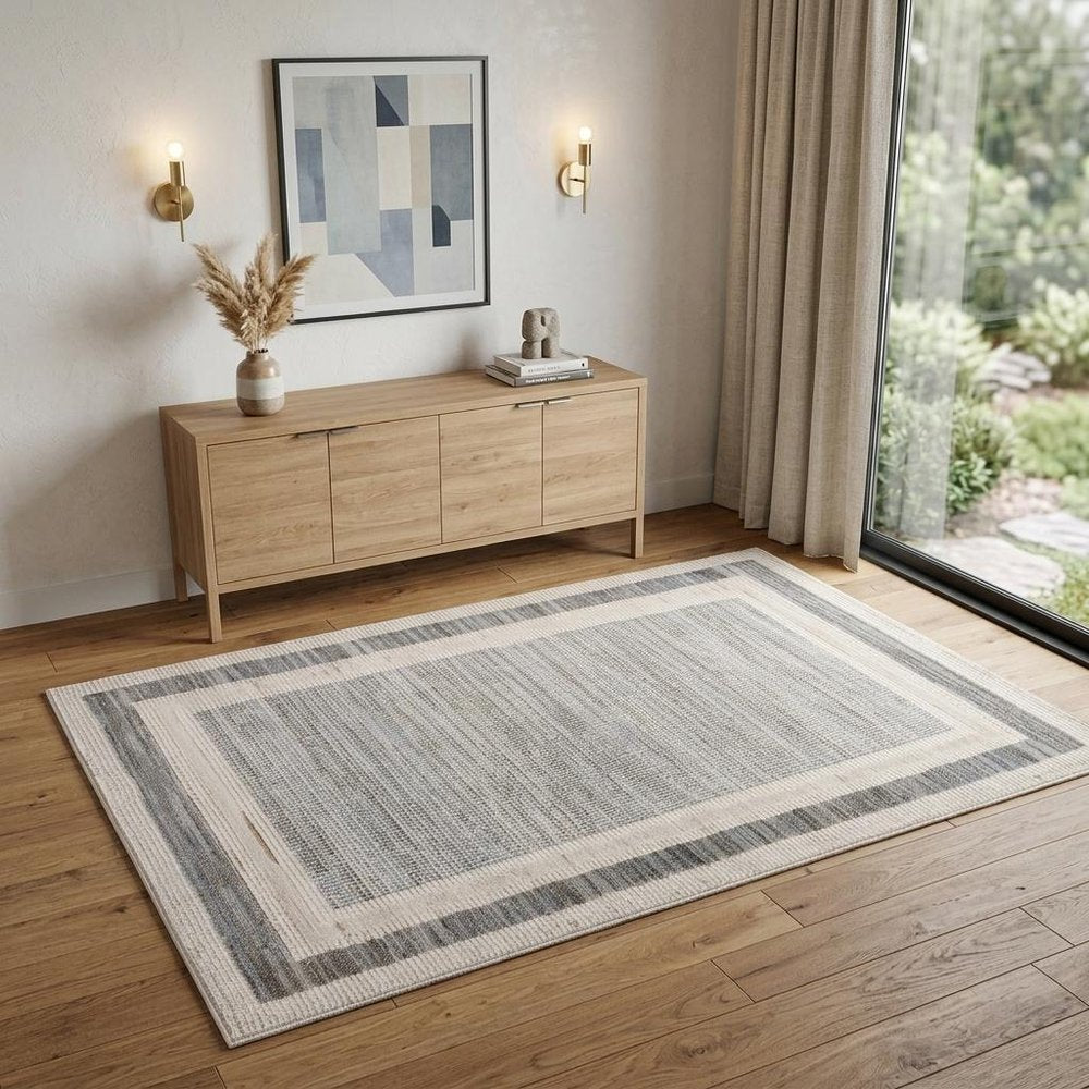4' X 6' Gray Geometric Area Rug