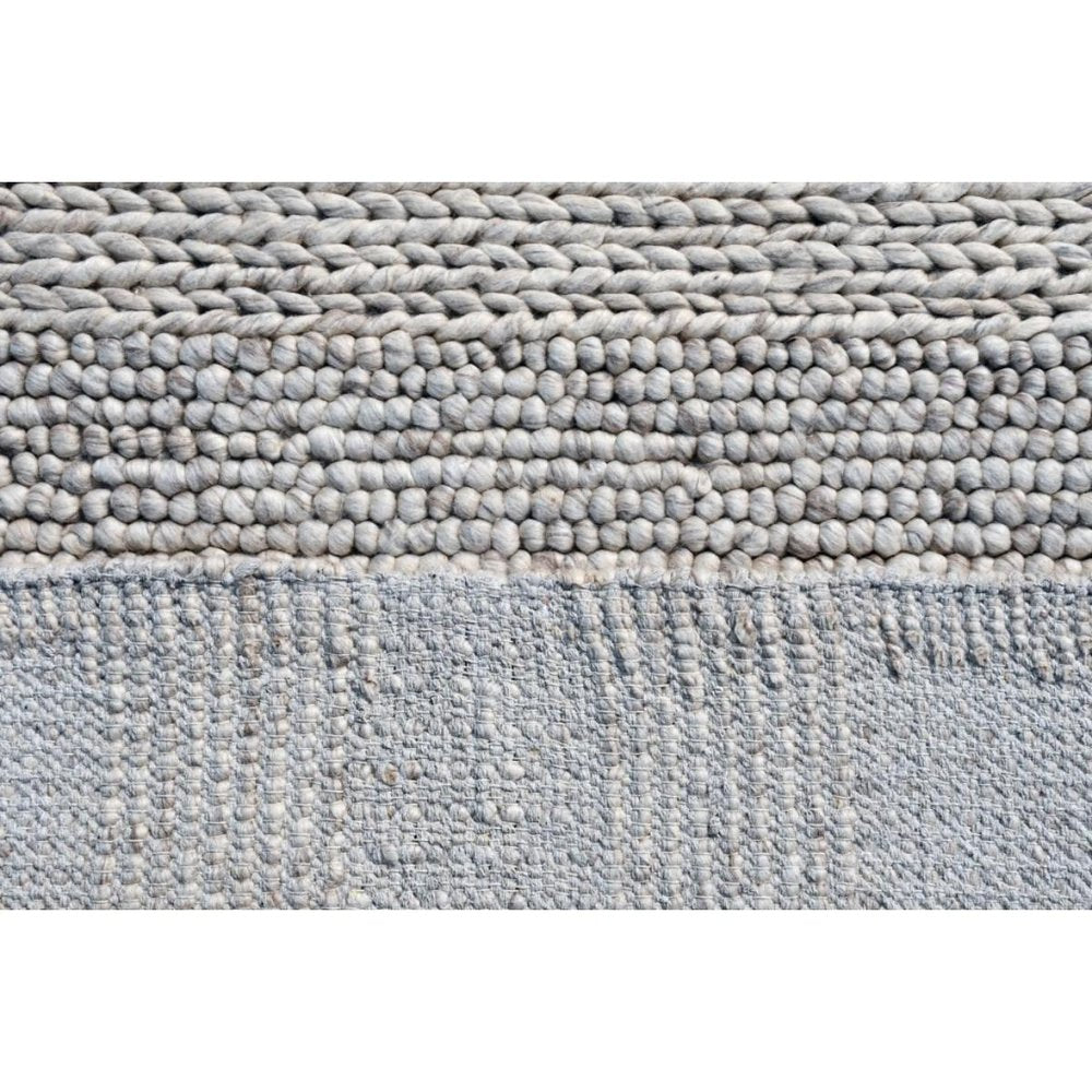 8' X 10' Beige and Gray Wool Blend Striped Hand Loomed Area Rug