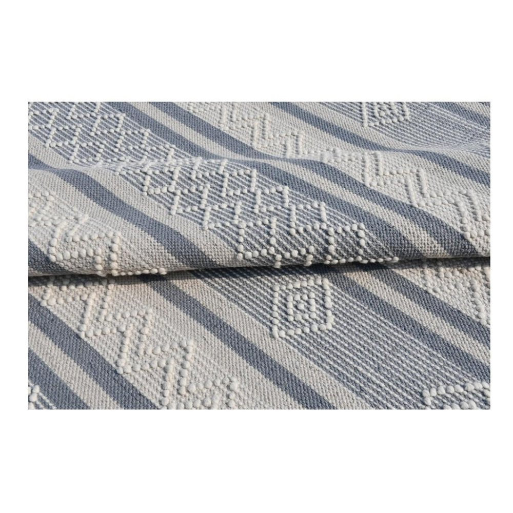 8' X 10' Light Gray and Dark Gray Geometric Hand Loomed Area Rug