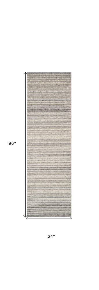 8' Gray And Beige Abstract Distressed Runner Rug