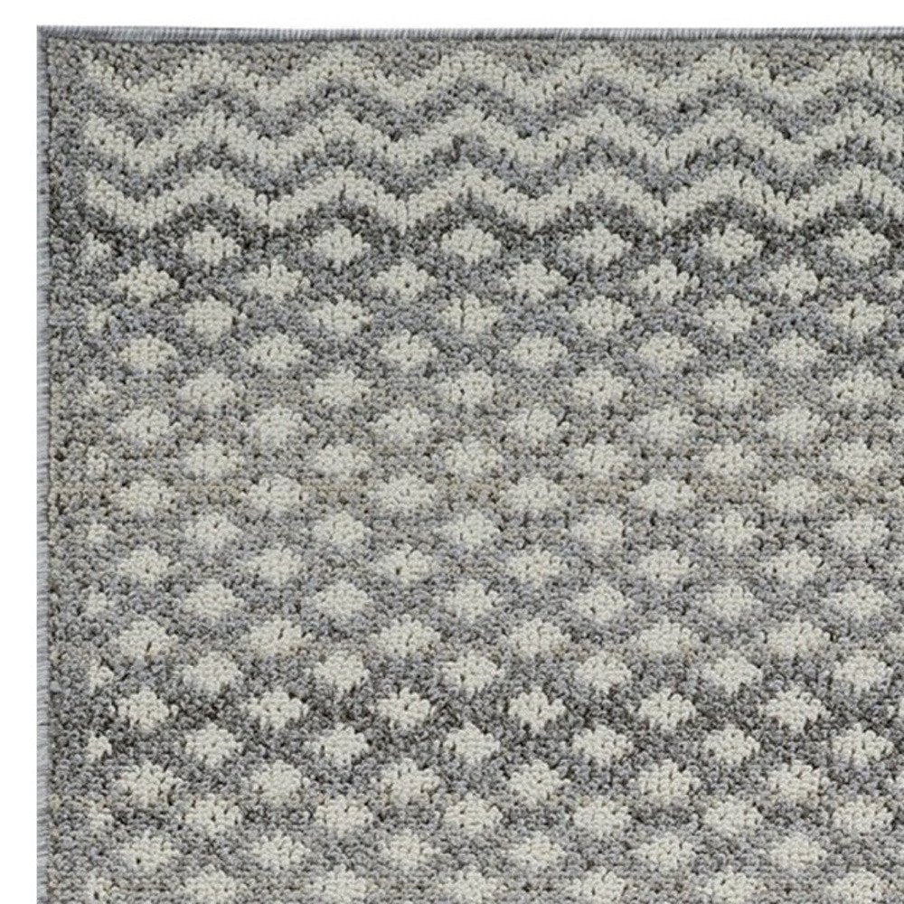 8' Gray And Beige Moroccan Distressed Runner Rug