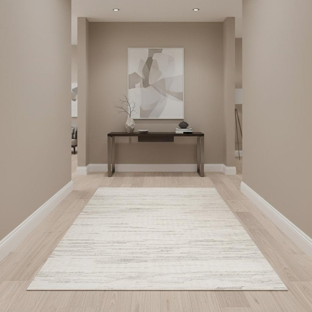 4' X 6' Gray and Beige Geometric Distressed Area Rug
