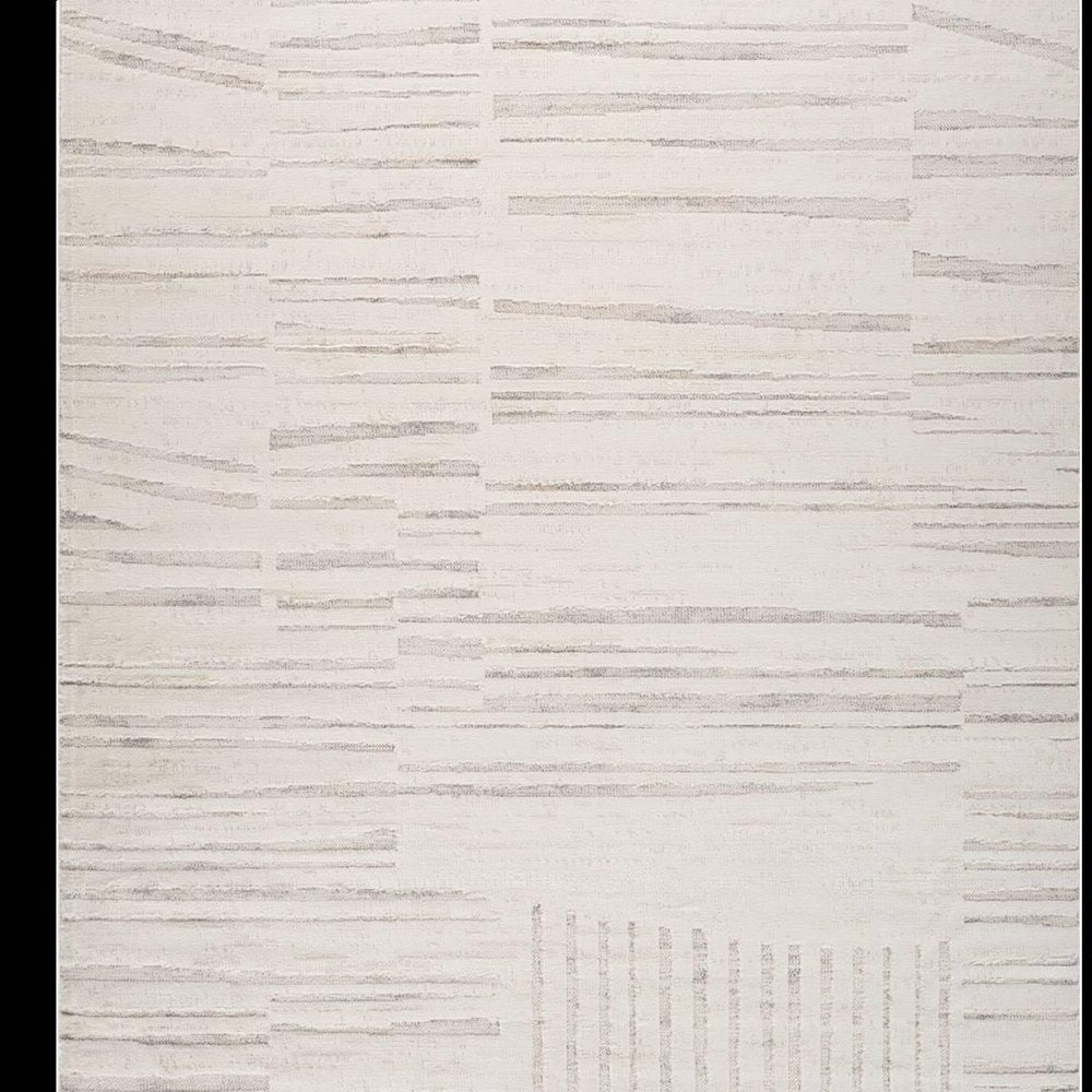 4' X 6' Gray and Beige Geometric Distressed Area Rug