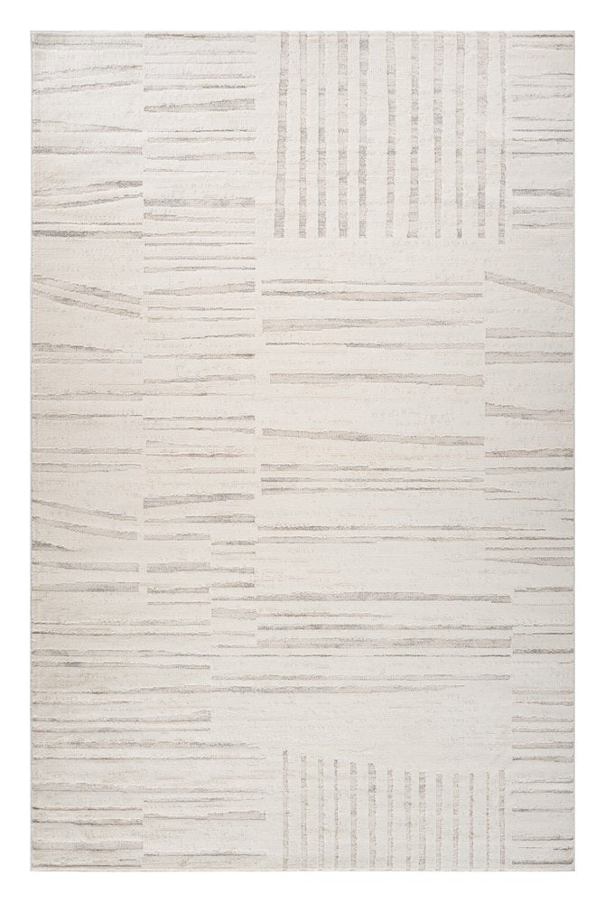 5' X 8' Gray and Beige Geometric Distressed Area Rug