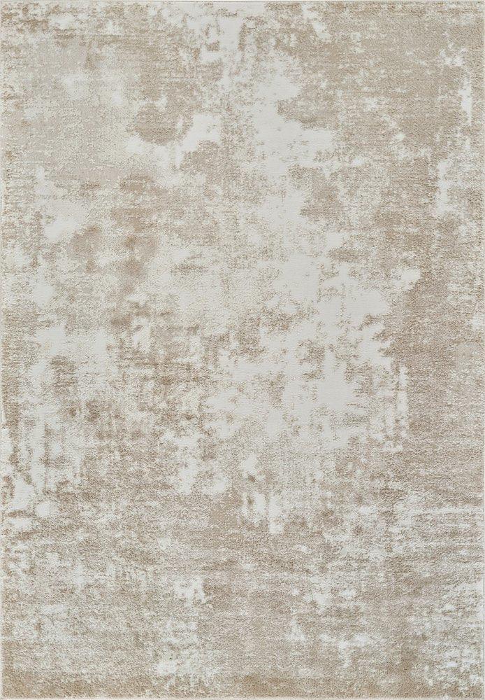 7' X 10' Cream and Beige Abstract Distressed Area Rug