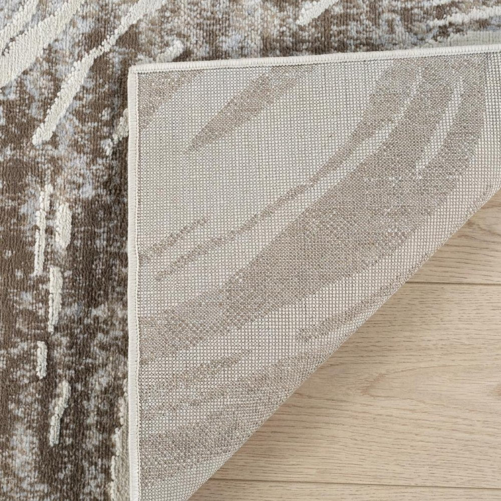 4' X 6' Beige and Brown Abstract Distressed Area Rug