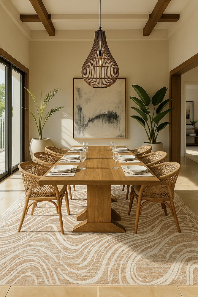 4' X 6' Beige and Brown Abstract Distressed Area Rug