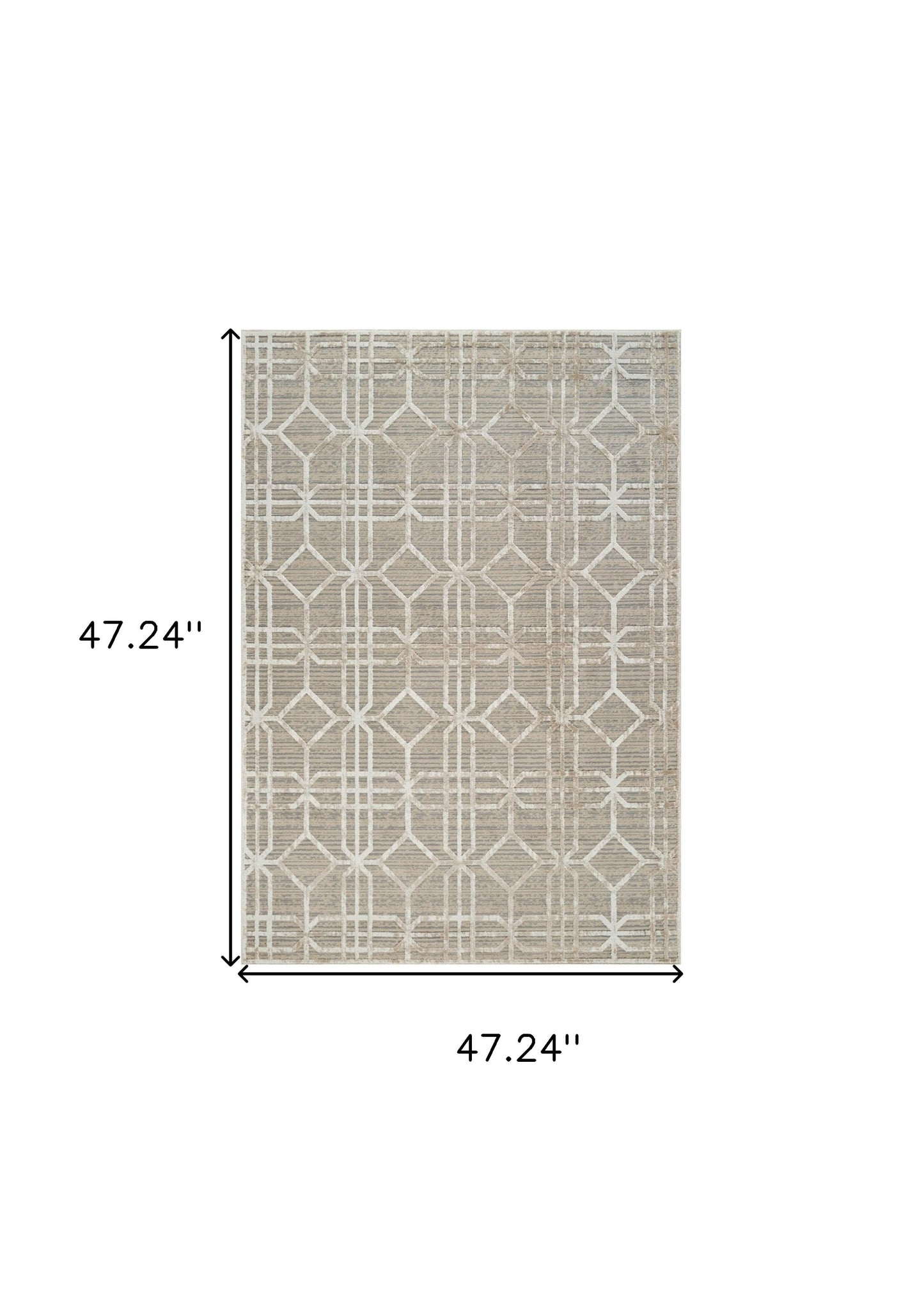 4' X 6' Beige and Brown Abstract Distressed Area Rug
