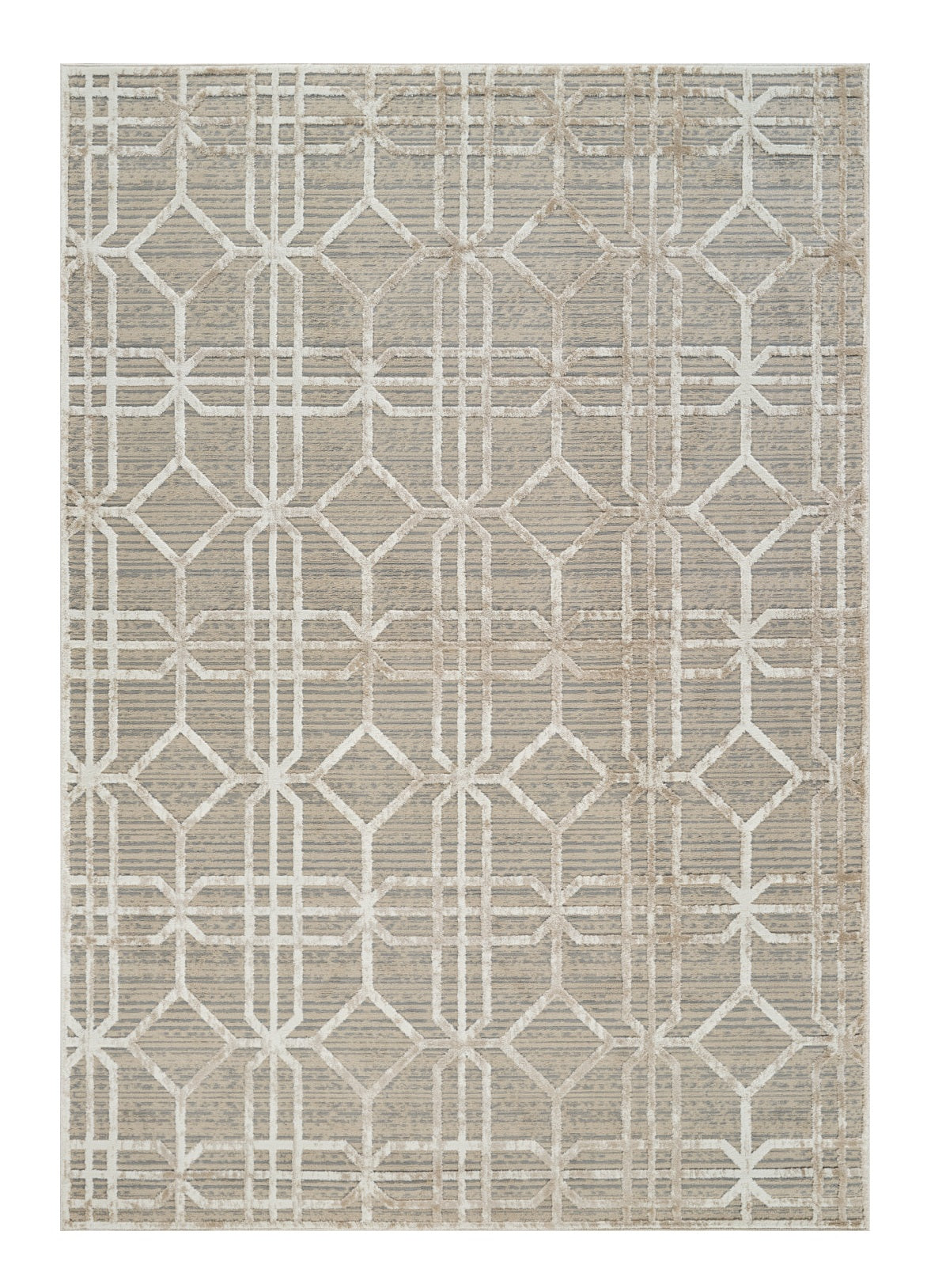 8' X 11' Beige and Brown Abstract Distressed Area Rug