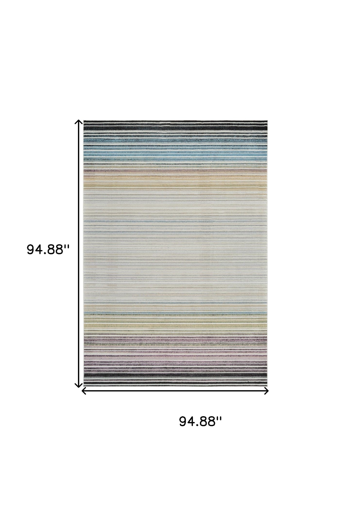 8' X 11' Beige and Blue Abstract Distressed Area Rug