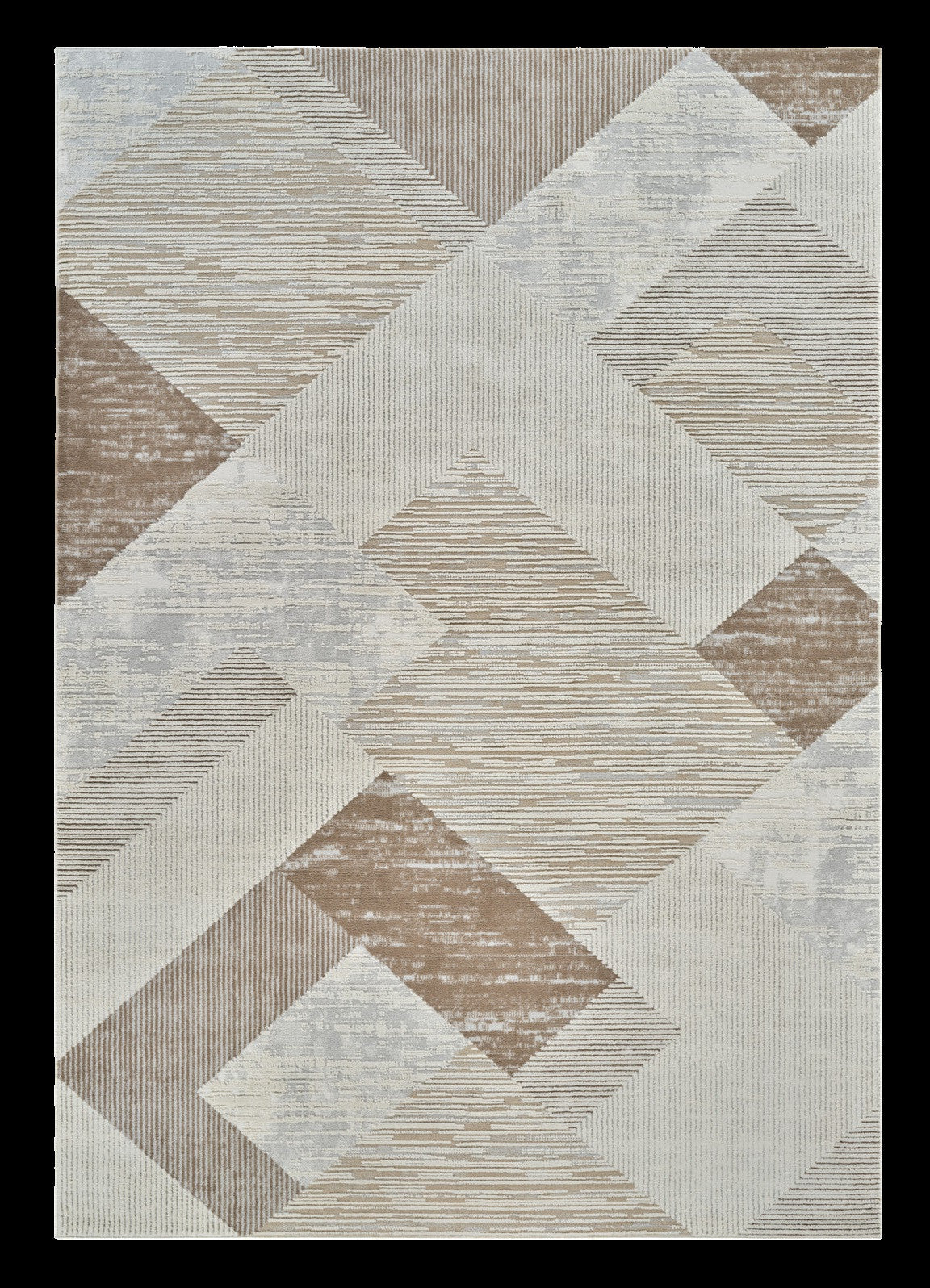 8' X 11' Beige and Brown Abstract Distressed Area Rug