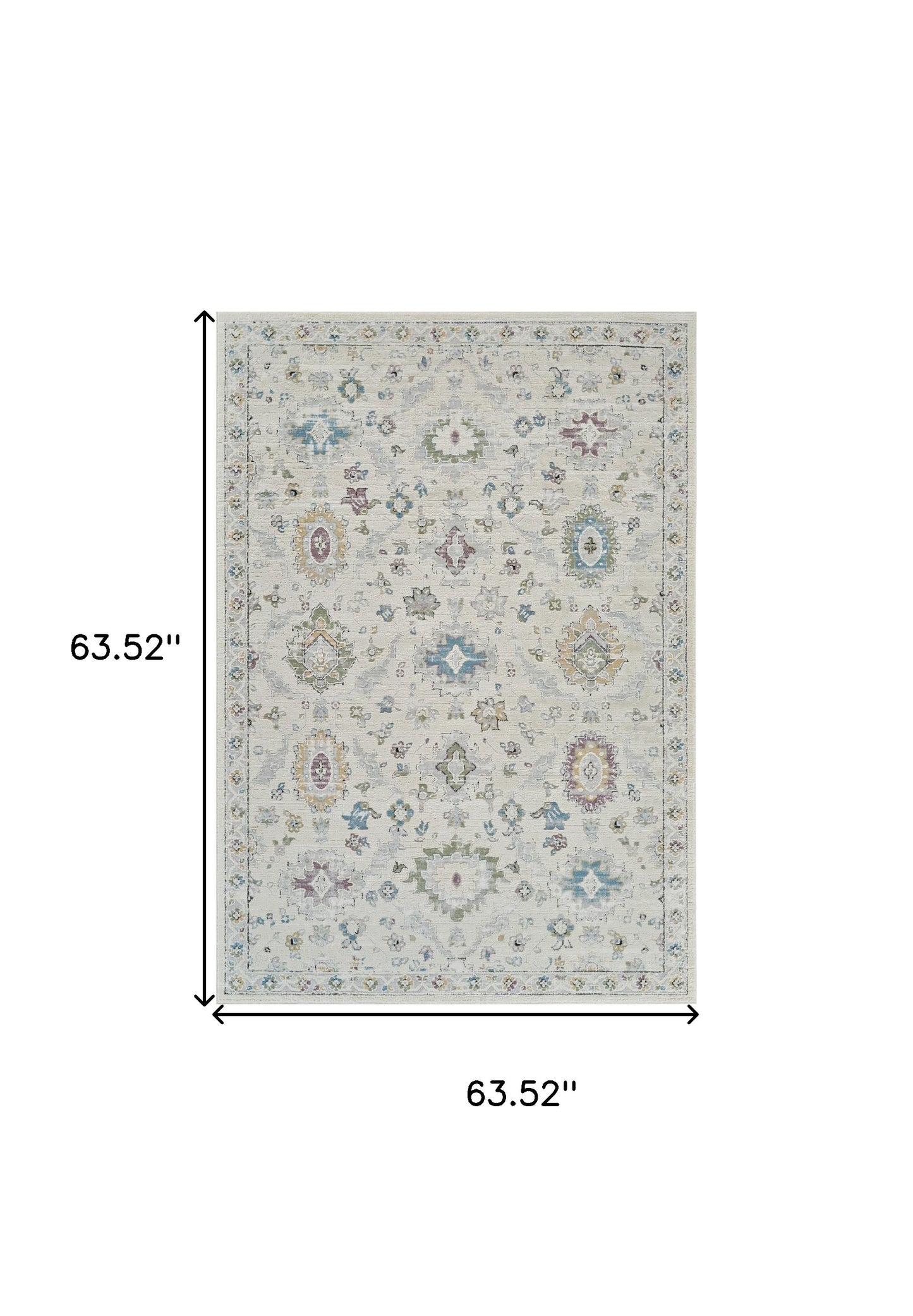5' X 8' Cream and Beige Abstract Distressed Area Rug