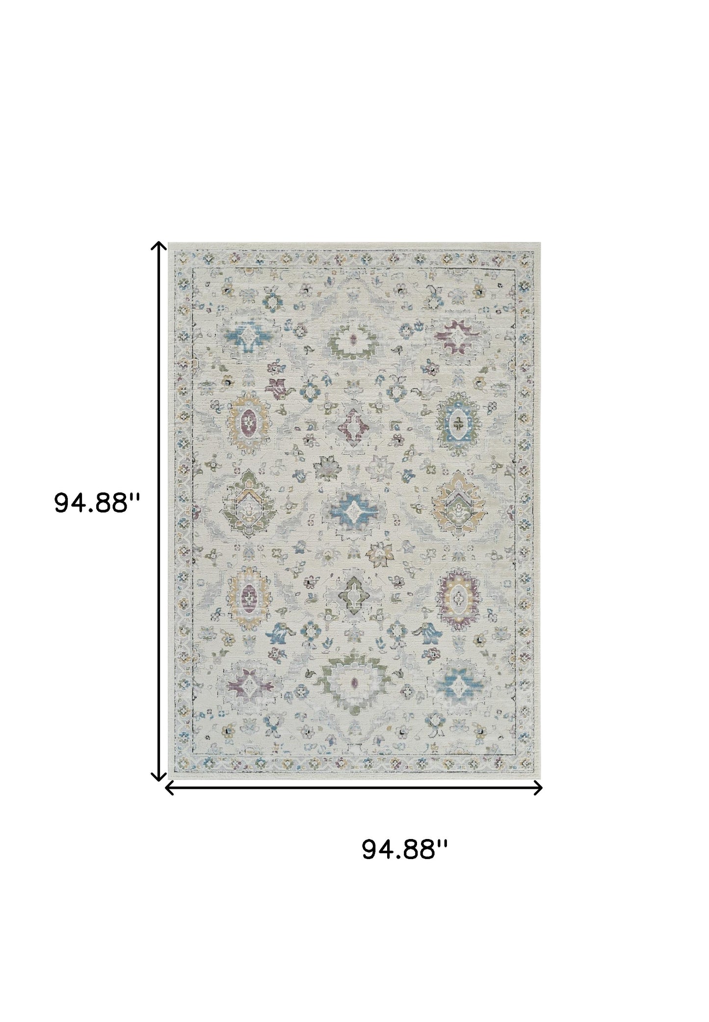 8' X 11' Cream and Beige Abstract Distressed Area Rug