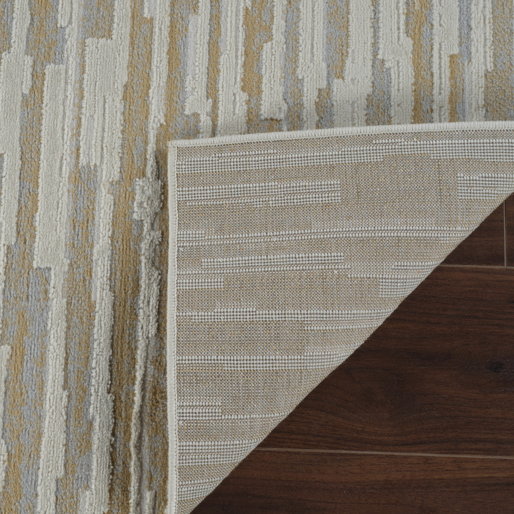 4' X 6' Beige and Brown Abstract Distressed Area Rug