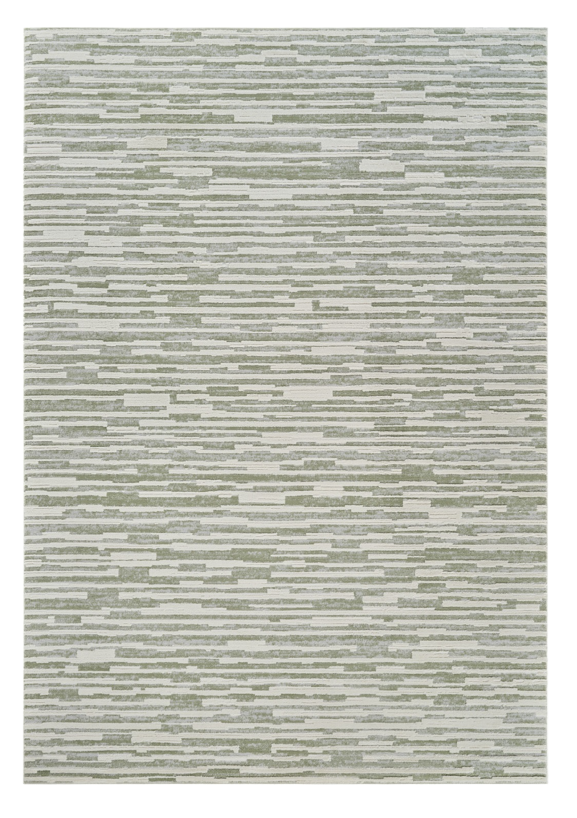8' X 11' Beige and Green Abstract Distressed Area Rug