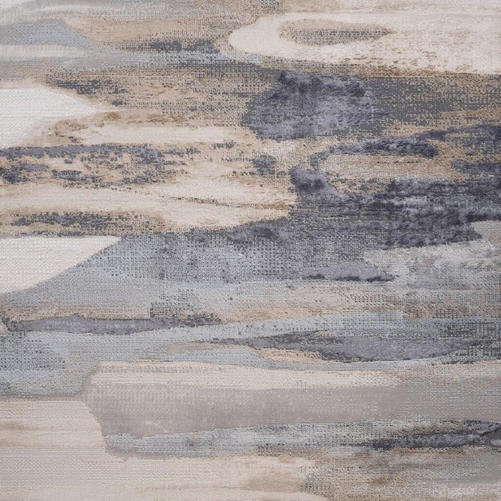 8' X 11' Blue and Beige Abstract Distressed Area Rug