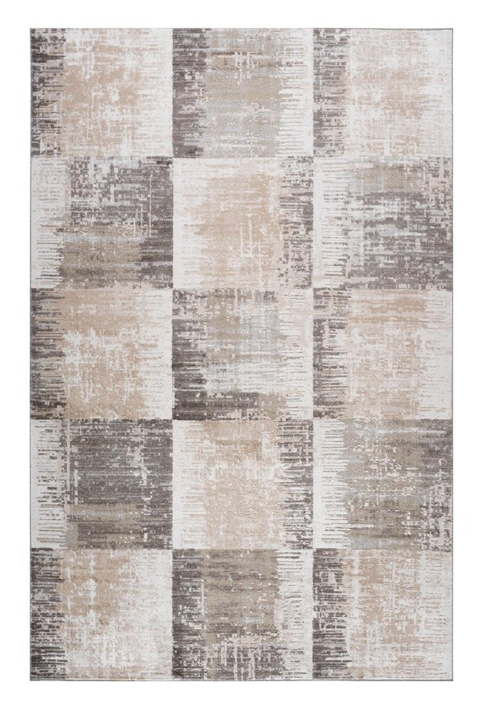 4' X 6' Beige and Brown Abstract Distressed Area Rug