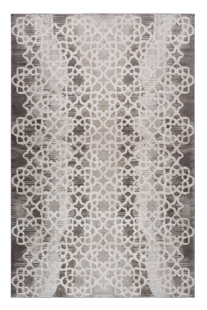 7' X 10' Brown and Beige Abstract Distressed Area Rug