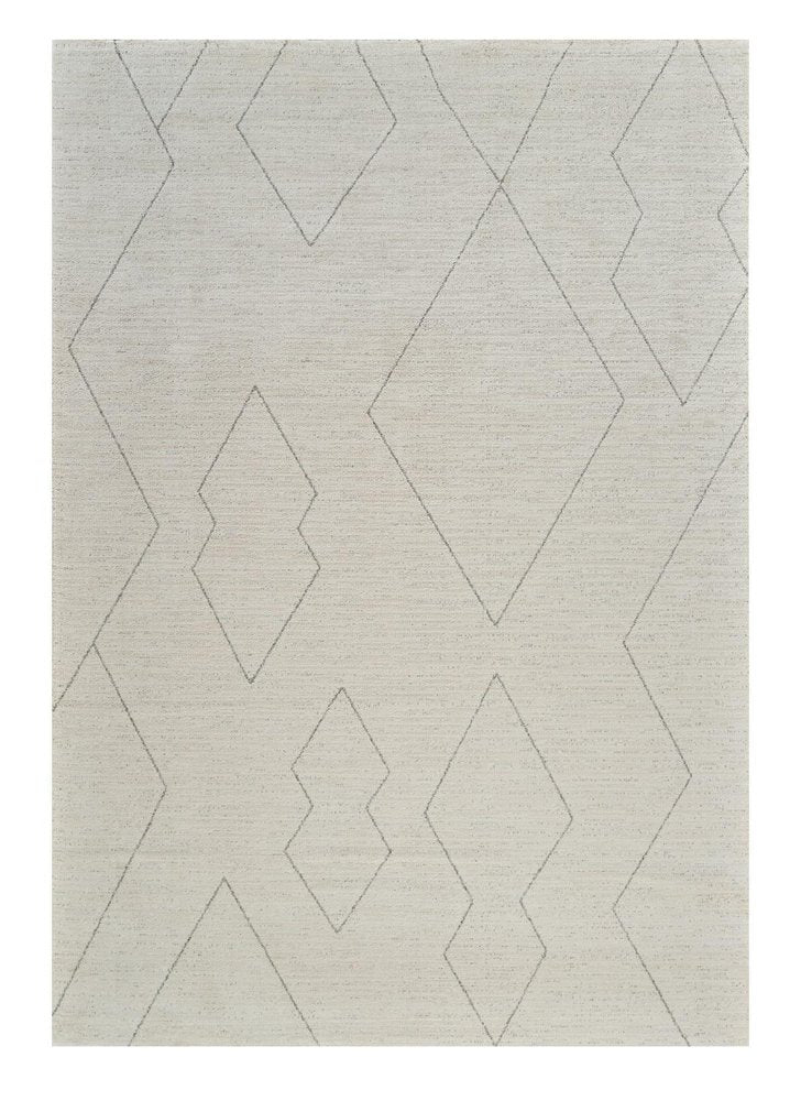 5' X 8' Cream and Beige Abstract Distressed Area Rug