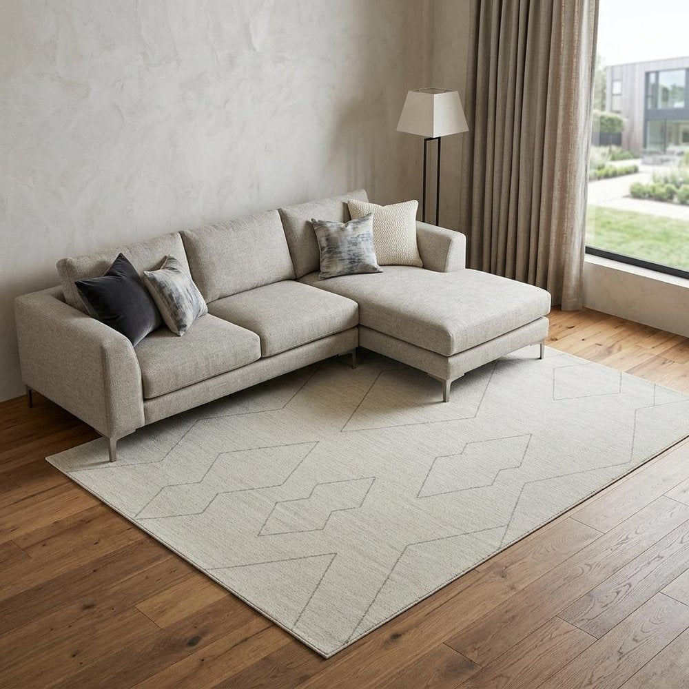 8' X 11' Cream and Beige Abstract Distressed Area Rug