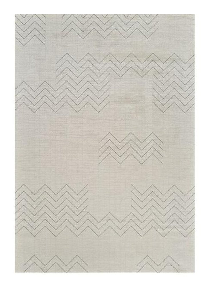 7' X 10' Cream and Beige Abstract Distressed Area Rug