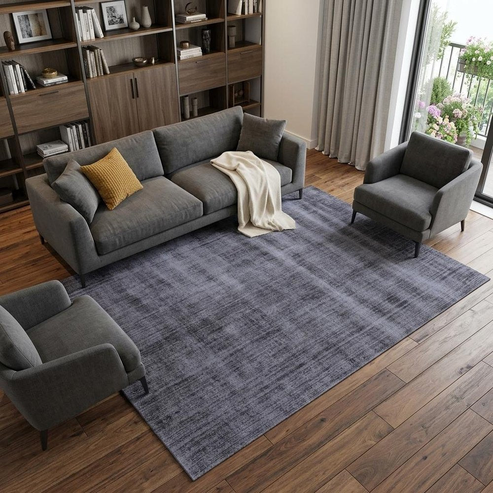8' X 10' Charcoal Hand Loomed Area Rug