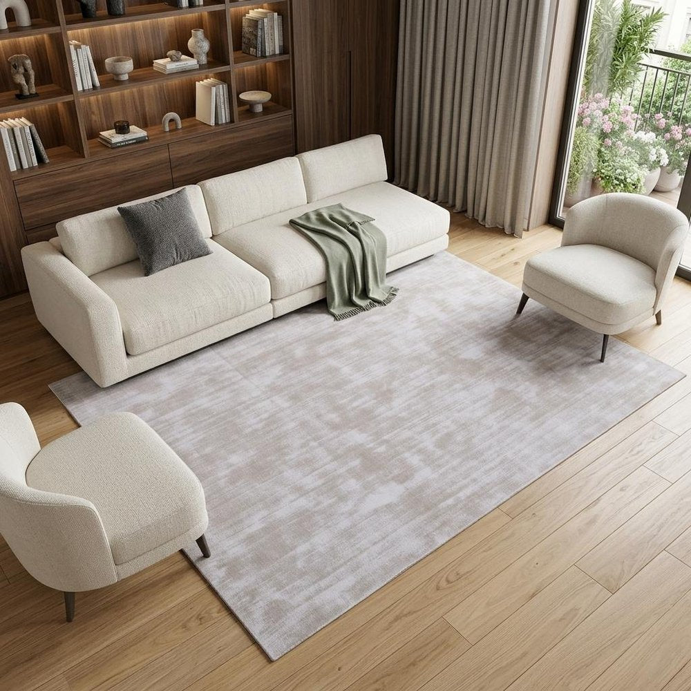 8' X 10' Beige Hand Loomed Area Rug