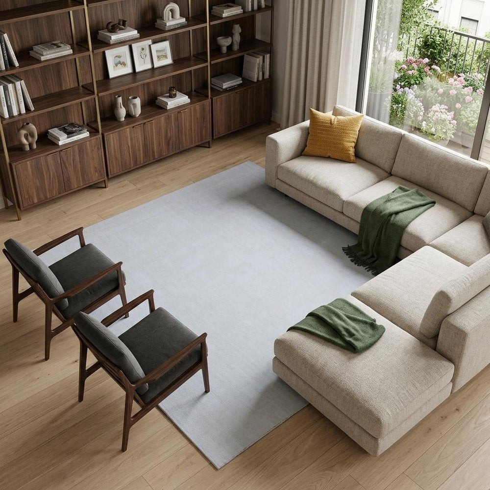 9' X 12' Ivory Hand Loomed Area Rug