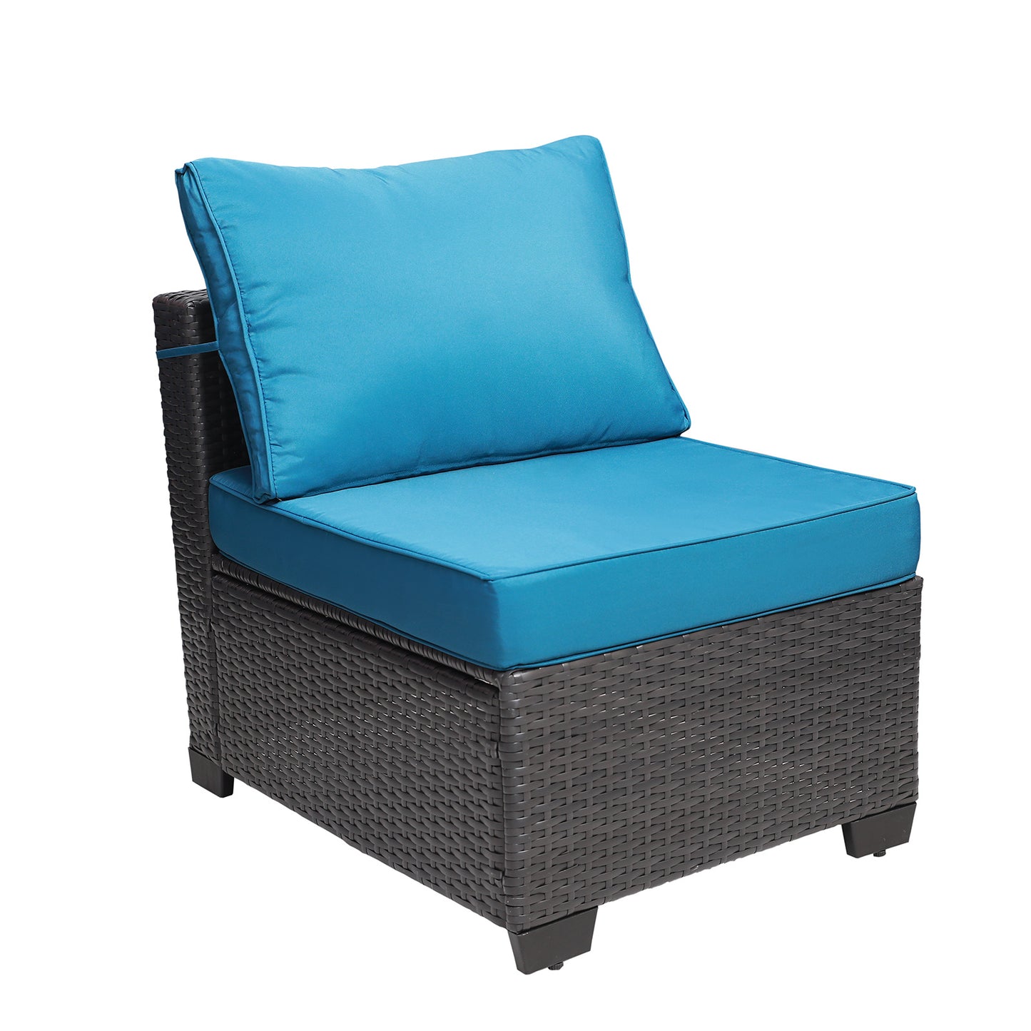7-Piece Outdoor Garden Patio Furniture - PE Rattan Wicker Sofa Set & Coffee Table