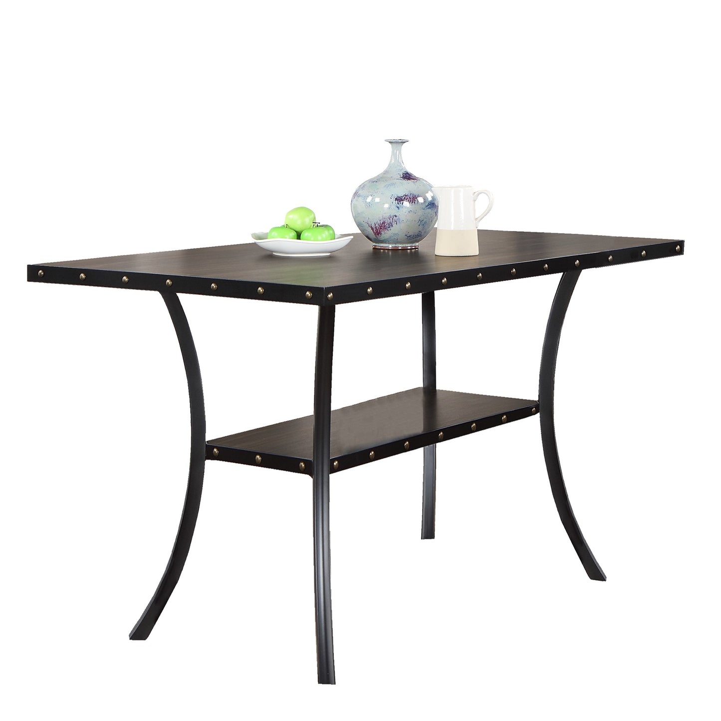 Modern Classic 7pc Counter Height Dining Set - Natural Wood & Gray Fabric