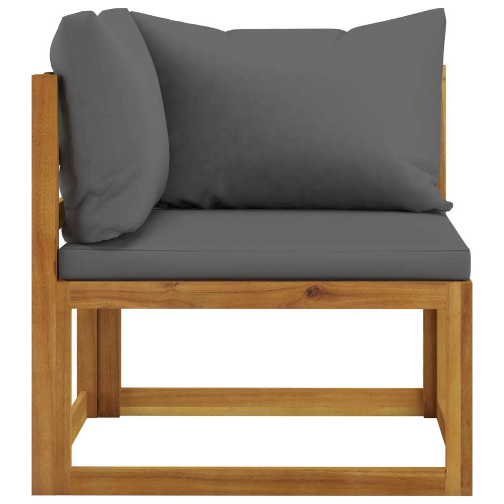 5-Piece Patio Lounge Set with Cushions - Solid Acacia Wood