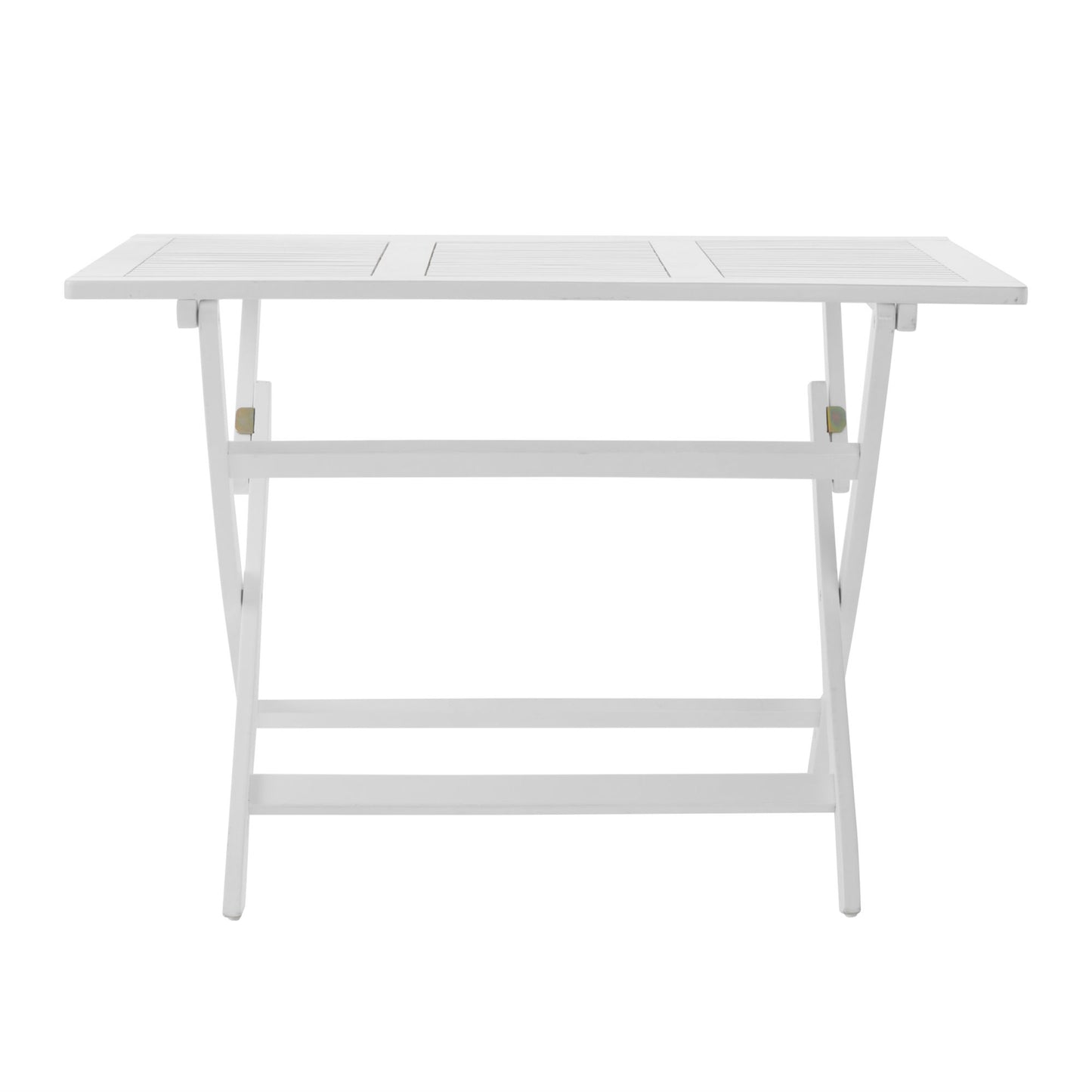 White Outdoor Foldable Dining Set - Acacia Wood, 4 Chairs + 1 Table
