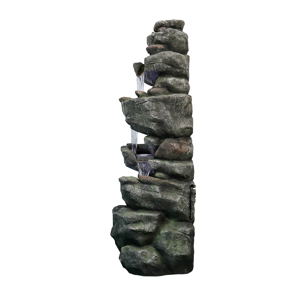 40.5" High Rocks Outdoor Water Fountain with LED Lights