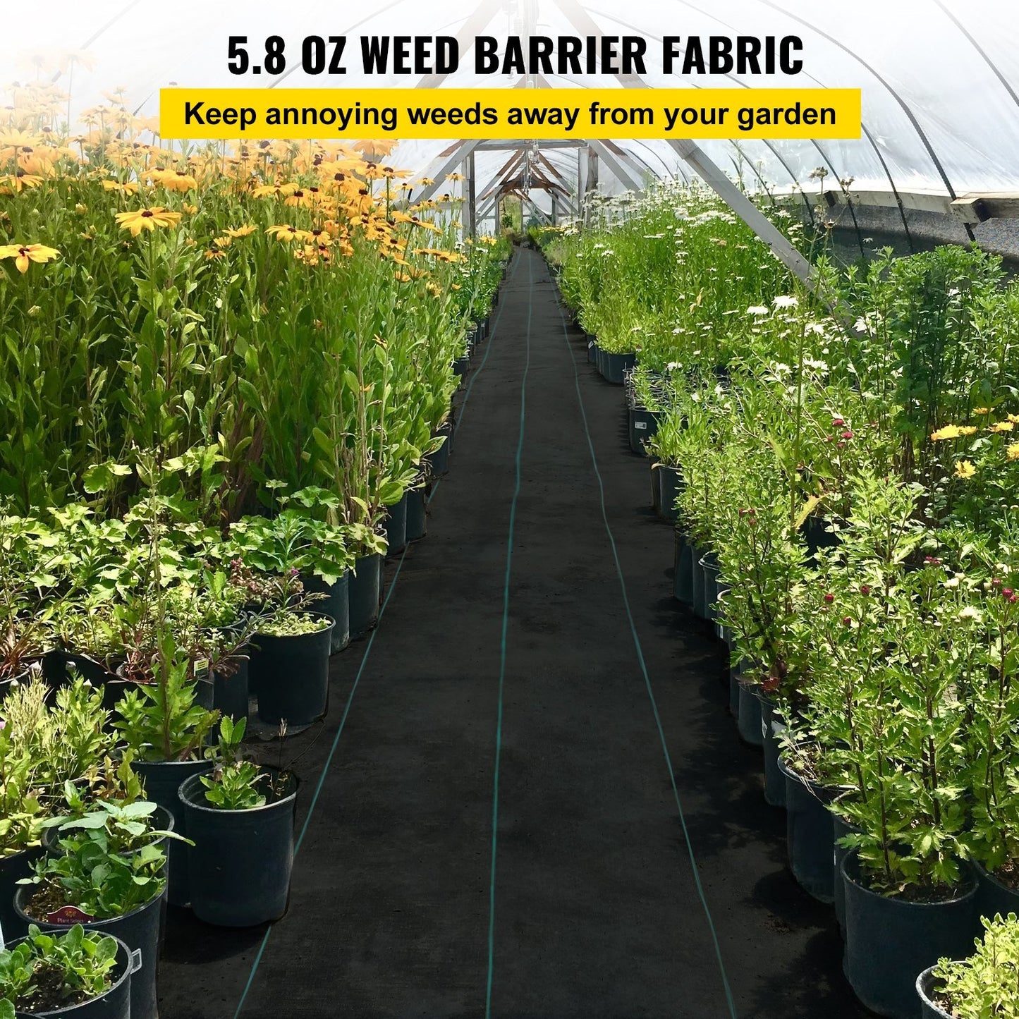 Weed Barrier - 5.8oz Landscape Fabric, 3ft x 300ft Heavy Duty Cover Mat